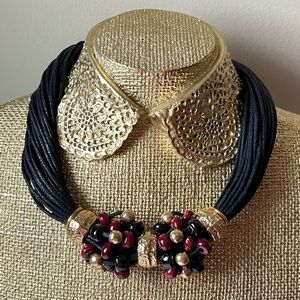 Ere ARTISAN Seasonal Beaded Multi Strand (32) Collar Necklace
